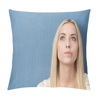 Personality  Thoughtful Young Woman Biting Her Lip Pillow Covers