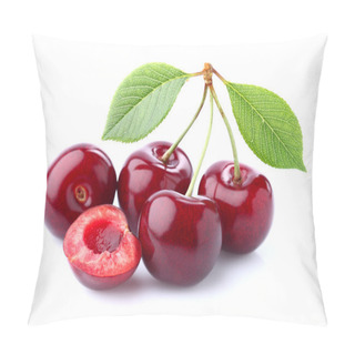 Personality  Sweet Cherry On A White Background Pillow Covers