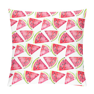 Personality  Beautiful Wonderful Bright Colorful Delicious Tasty Yummy Ripe Juicy Cute Lovely Red Summer Fresh Dessert Slices Of Watermelon  Pattern Hand Illustration Pillow Covers