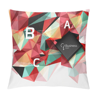 Personality  Polygonal Triangle Abstract Background With Infographics Pillow Covers