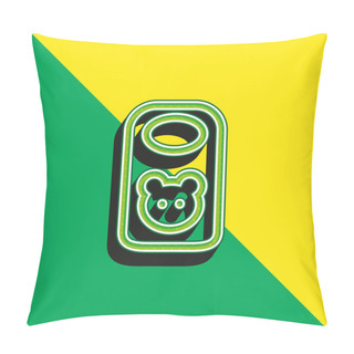 Personality  Baby Bib With Animal Head Outline Green And Yellow Modern 3d Vector Icon Logo Pillow Covers