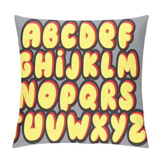 Personality  Graffiti Font Alphabet Different Letters. Vector Pillow Covers