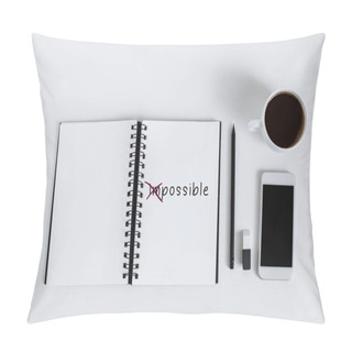 Personality  Empty Notepad And Smartphone Pillow Covers