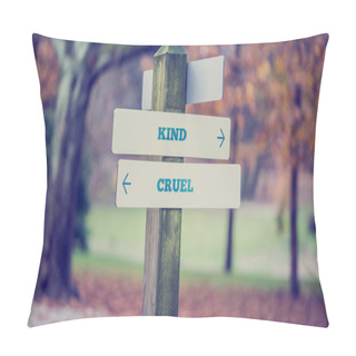 Personality  Arrows Pointing Two Opposite Directions Towards Kind And Cruel Pillow Covers