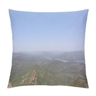 Personality  Hills Surrounding Sinhagad Fort Exploring The Surroundings Of Sinhagad Fort In Pune Pillow Covers
