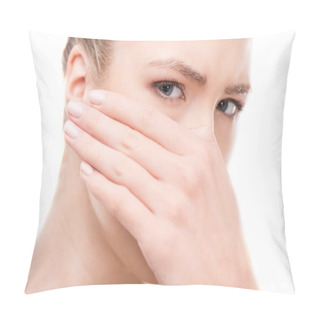 Personality  Sad Woman Covering Her Face Pillow Covers