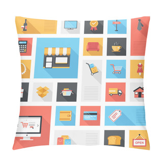 Personality  Shopping Icons Pillow Covers