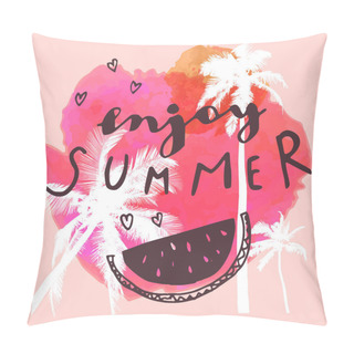 Personality  Enjoy Summer Modern Calligraphy Pillow Covers