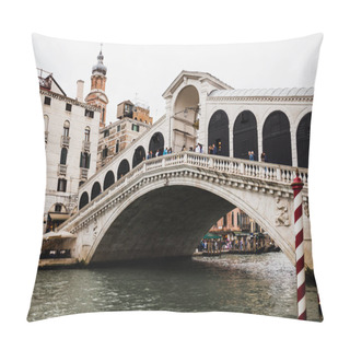 Personality  VENICE, ITALY - SEPTEMBER 24, 2019: Ancient Rialto Bridge And Grand Canal In Venice, Italy  Pillow Covers
