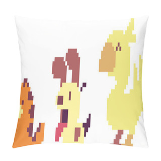 Personality  Set Of Pixel Characters Pillow Covers