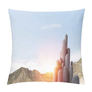 Personality  Multiple Stone Columns With Breathtaking Landscape Pillow Covers
