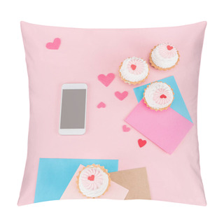 Personality  Delicious Cupcakes And Smartphone  Pillow Covers