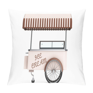 Personality  Ice Cream Cart. 3d Rendering Pillow Covers