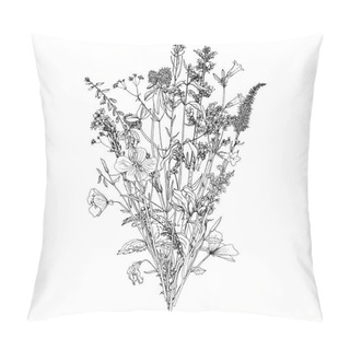 Personality  Background With Drawing Herbs And Flowers Pillow Covers