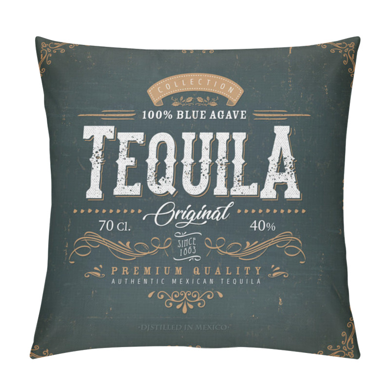 Personality  Vintage Mexican Tequila Label For Bottle pillow covers