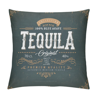 Personality  Vintage Mexican Tequila Label For Bottle Pillow Covers