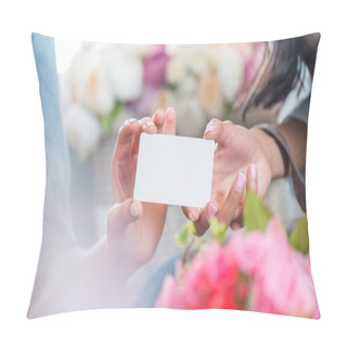 Personality  Florists Holding Blank Card Pillow Covers