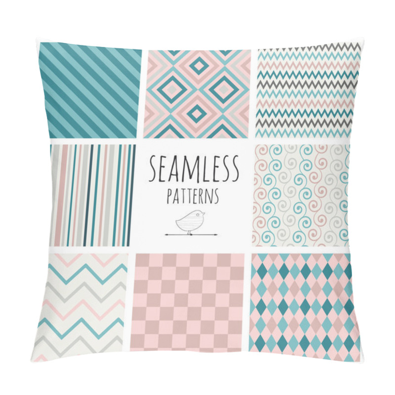 Personality  Seamless Colorful geometric background set. pillow covers