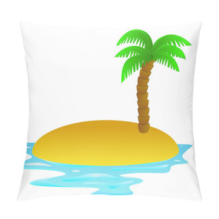 Personality  Lonely Tropical Sandy Island Vector Clip Art Pillow Covers