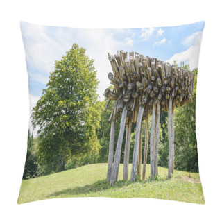 Personality  Arte Sella Is Exhibition Of Contemporary Art Which Takes Place In Open Air Fields, In The Woods Of Sella Valley,Trentino-Alto Adige/Sdtirol Region , Italy , Photographed July 30.2017. Pillow Covers