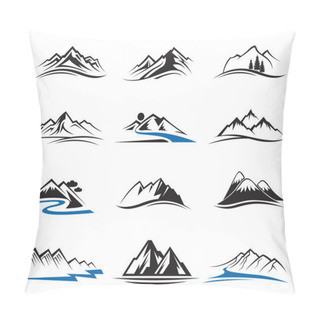 Personality  Mountain Icons Set Pillow Covers