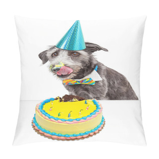 Personality  Messy Birthday Dog Eating Cake Pillow Covers