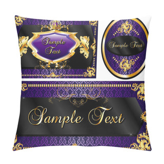 Personality  Royal Template Set Purple Pillow Covers