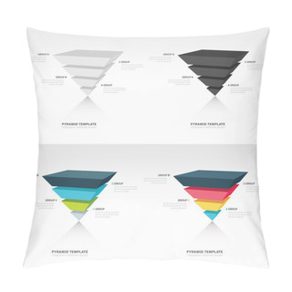 Personality Pyramid Upside Down Infographic Template Set Pillow Covers