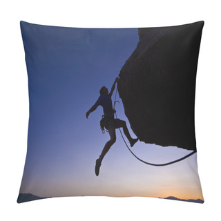 Personality  Rock Climber Dangling. Pillow Covers