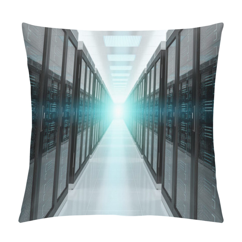 Personality  Server Room Data Center Interior 3D Rendering Pillow Covers