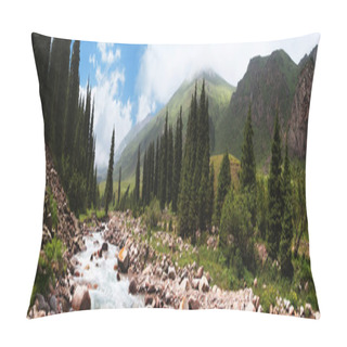 Personality  Panorama Of A Mountain River Pillow Covers