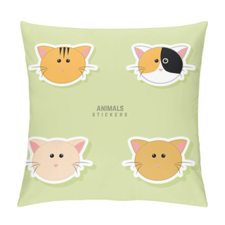 Personality  Cute Cats Faces Pillow Covers