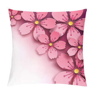 Personality  Luxury Bright Background With Sakura Flowers Pillow Covers