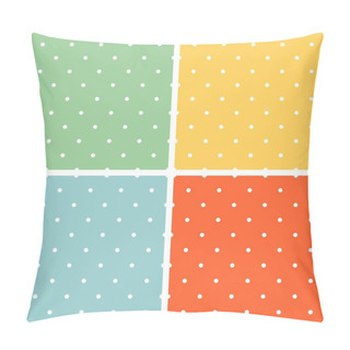 Personality  Tile Summer Vector Pattern Set With White Polka Dots On Pastel Background Pillow Covers