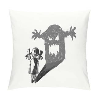 Personality  Girl And Her Shadow Pillow Covers