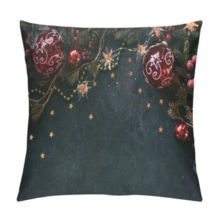 Personality  Christmas Decor Background With Place For Text Pillow Covers