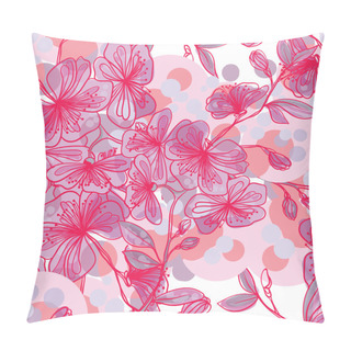 Personality  Seamless Pattern Of Flowering Cherry Tree Branches Pillow Covers