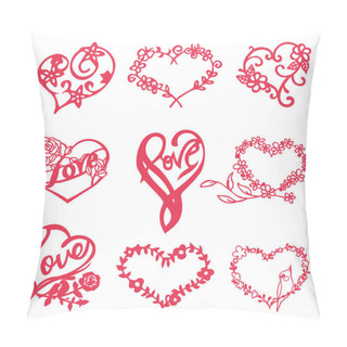 Personality  Heart Shaped Floral Nature Frames Set Pillow Covers