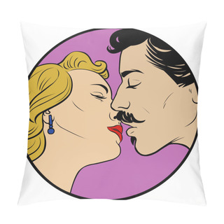 Personality  Kissing Couple In Retro Style Pillow Covers