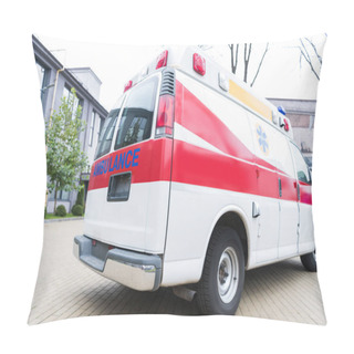 Personality  Ambulance White And Red Car On Street  Pillow Covers