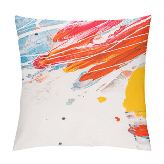 Personality  Close Up Of Acrylic Paint Splatters On Abstract Multicolor Background  Pillow Covers