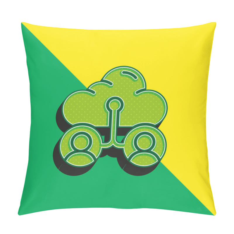 Personality  Accounts Green and yellow modern 3d vector icon logo pillow covers