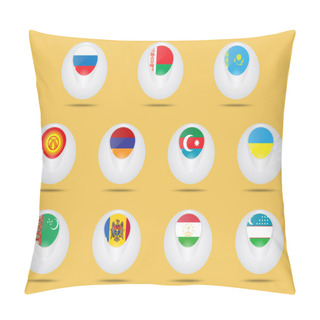 Personality  Members Of The CIS Flags Pillow Covers