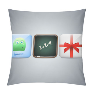Personality  Mobile Phone Icons. Vector Pillow Covers