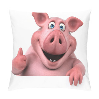 Personality   Cartoon Character Holding Banner Pillow Covers