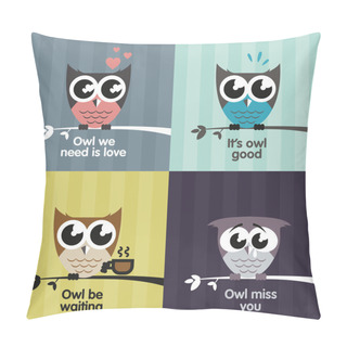Personality  Owl Emotions Pillow Covers