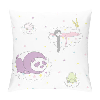 Personality  Bunny, Panda, Frog And Girl Pillow Covers
