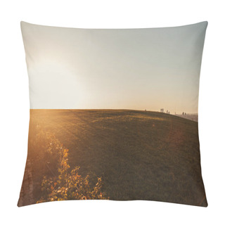 Personality  Sunset Over Green, Grassy Hill Pillow Covers