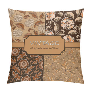 Personality  Seamless Vintage Floral Background Collection. Vector Background Pillow Covers