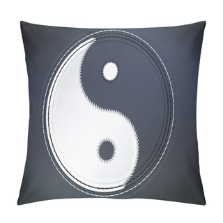 Personality  Yin Yan Stitched Symbol On Leather Pillow Covers